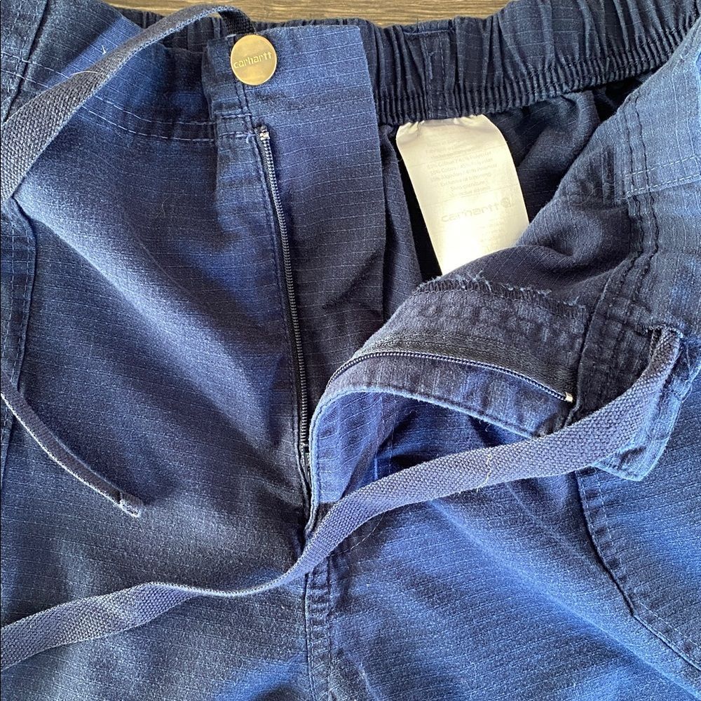 Carhartt Men's Navy Cargo Pants XL Lightweight Textured Hiking Outdoor Vacation - Picture 6 of 12